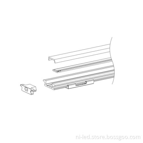Recessed LED Aluminum Profile for Furniture Lighting
